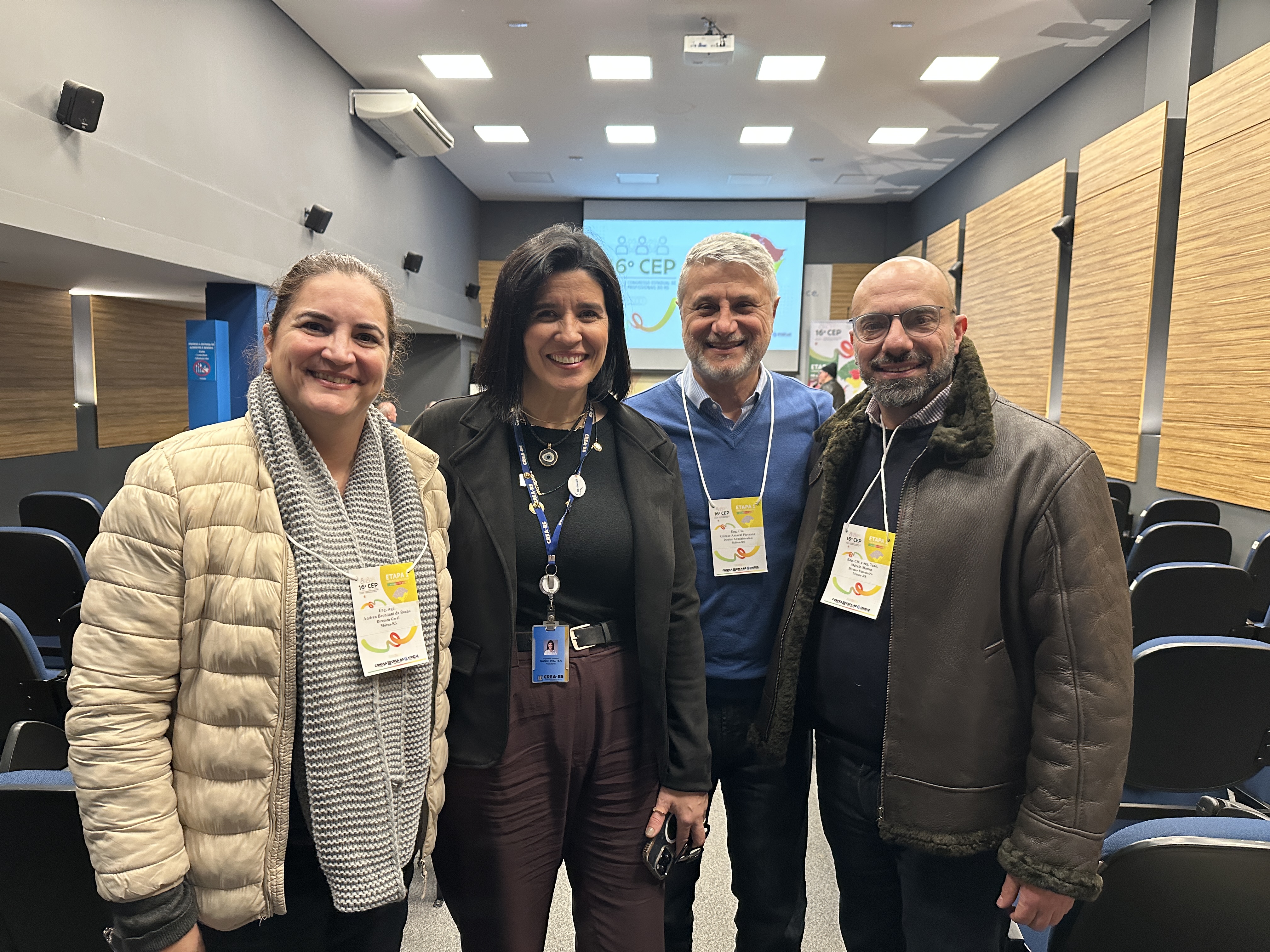 A presidente Eng. Nanci e os diretores da Mútua-RS