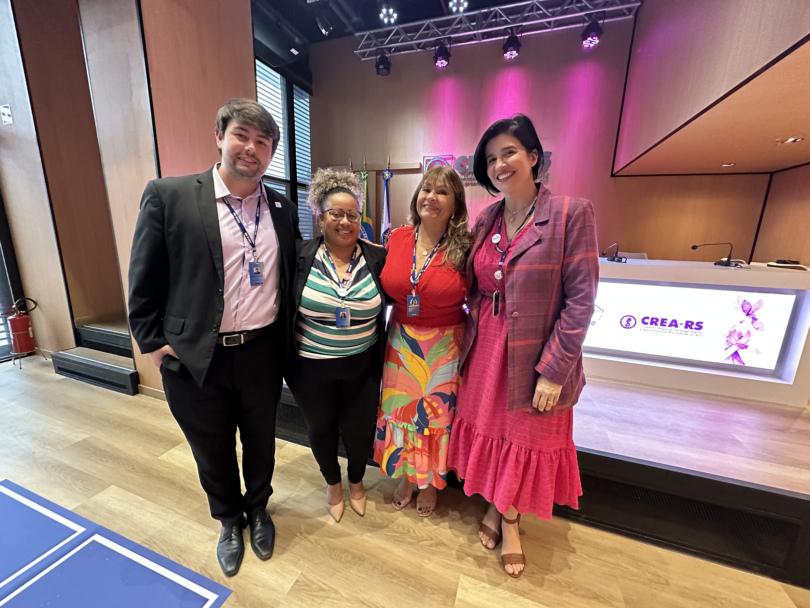 Eng. Civ. Matheus Borges, Michele Guerreiro, Eng. Civ. Maria Eugenia Lucas Cardoso e Eng. Amb. Nanci Walter